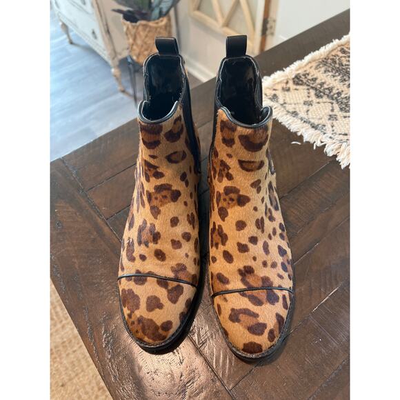 Cole Haan size 8 real fur animal print booties - Picture 2 of 5